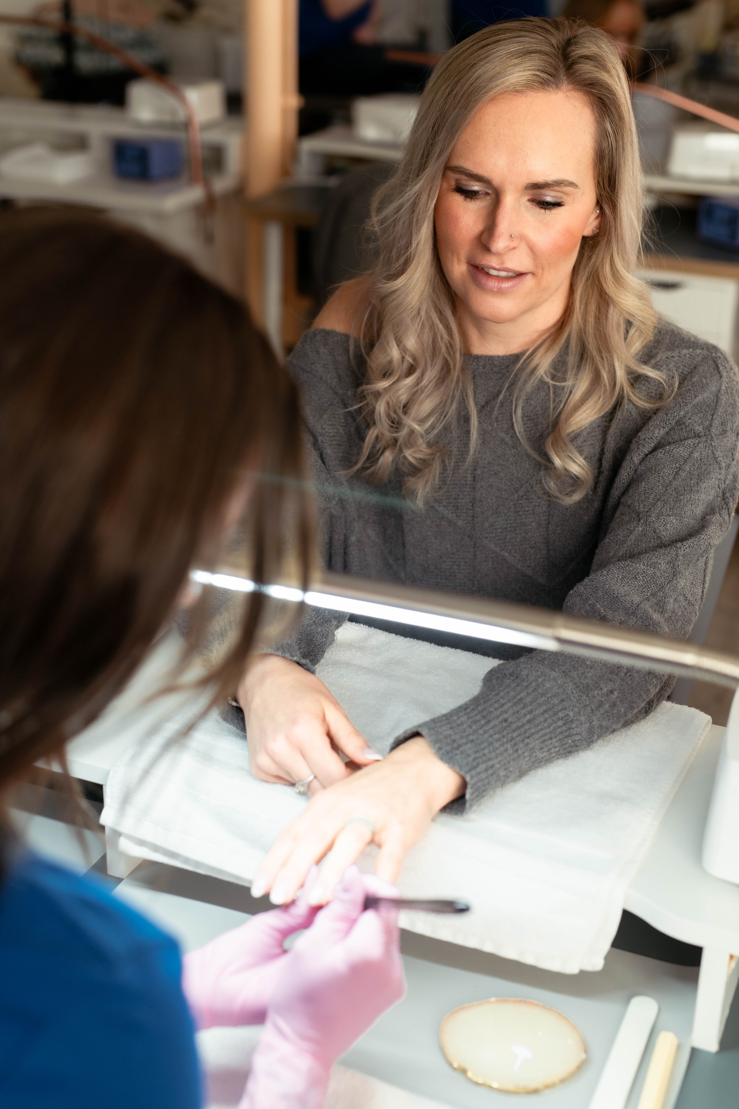 Nail technician at Heather's Nail Boutique